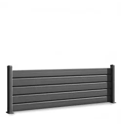Kit Clôture aluminium Flex lames persiennes pose sur platine Ht 0m766