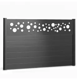 Kit Clôture aluminium Flex lames pleines à sceller Ht 1m35 avec Panneau Bulle