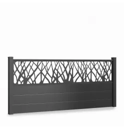 Kit Clôture aluminium Flex lames pleines à sceller Ht 0m90 avec Panneau Arbuste