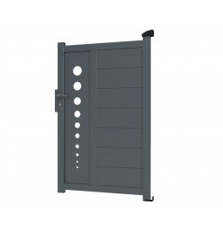 Portillon ALU Toulouse passage 1m00 - Ht 1m60 - Gris